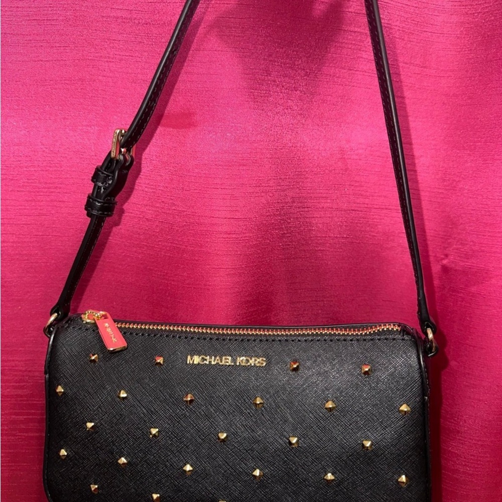 Michael Kors Black Studded Crossbody Bag